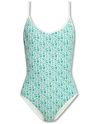 Moncler Green One-piece Swimsuit - Blue