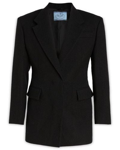 Prada Single Breasted Tailored Blazer - Black