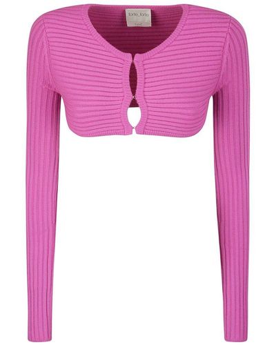 Forte Forte Stretch Ribbed Top - Pink