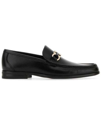 Ferragamo Gancini Ornament Loafers - Black