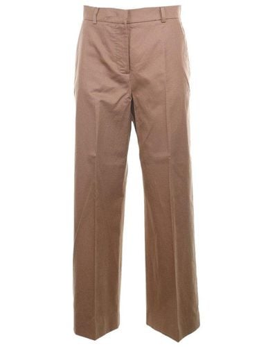 Weekend by Maxmara High Waist Straight Leg Trousers - Natural