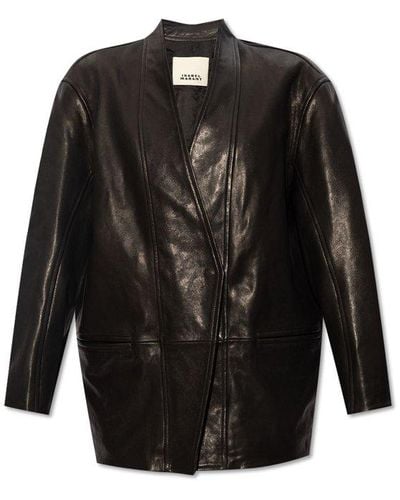 Isabel Marant Leather Jacket 'Ikena' - Black