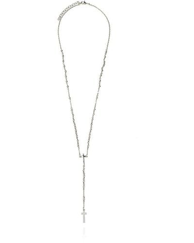 DSquared² Rosary Bead Lobster Clasp Fastened Necklace - Metallic