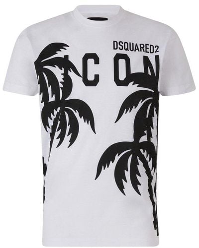 DSquared² Palm Tree Printed Short-sleeved T-shirt - Black