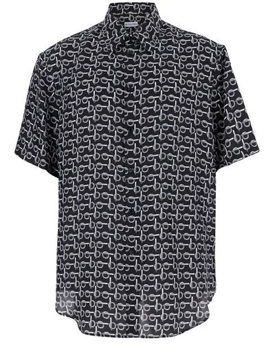 Burberry Monogram Print Short-sleeve Shirt - Black