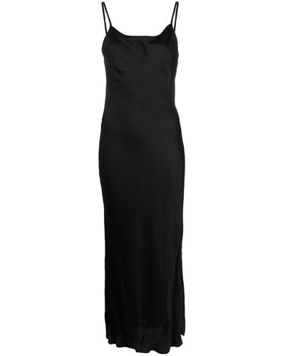 Barena U-neck Thin Strapped Midi Dress - Black