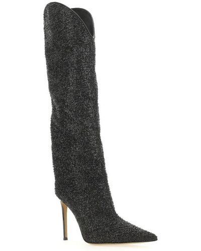 Alexandre Vauthier Pointed-toe High-knee Boots - Black