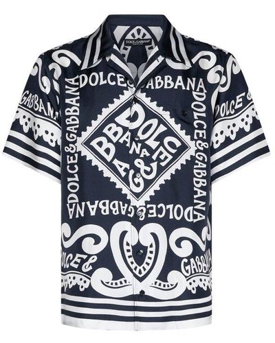 Dolce & Gabbana All-over Graphic Printed Shirt - Blue