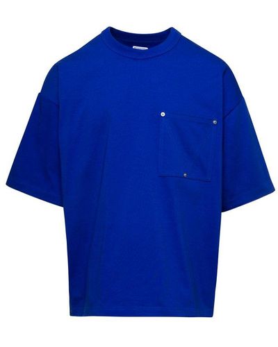 Bottega Veneta Oversize T-Shirt With V-Patch Pocket - Blue