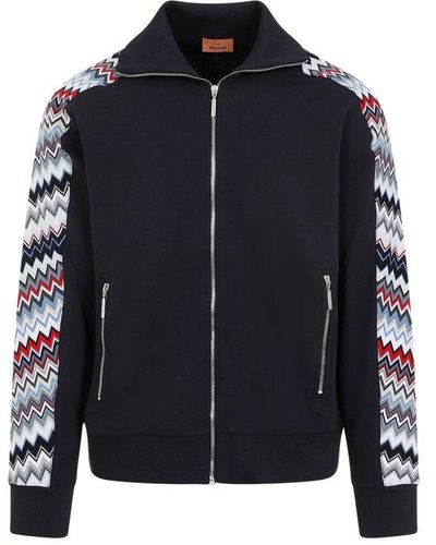 Missoni Zigzag Printed Zipped Jacket - Blue