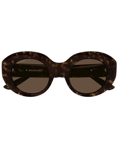 Balenciaga Oval Frame Sunglasses - Black