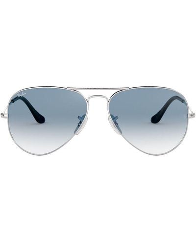 Ray-Ban Rb3025 Aviator Flash Mirrored Sunglasses - Metallic
