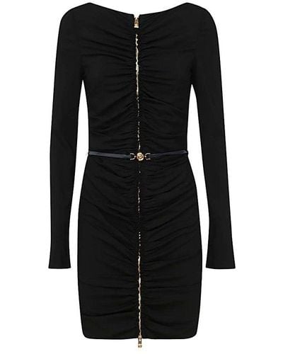 Versace Medusa Belted Waist Mini Dress - Black