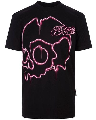 Philipp Plein Dripping Skull Crewneck T-shirt - Black
