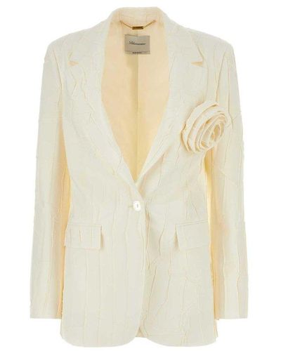 Blumarine Floral Patch Single-breasted Jacket - White