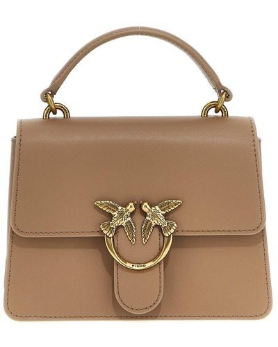 Pinko Love One Fold-over Tote Bag - Brown