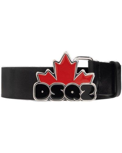 DSquared² Logo-plaque Buckled Belt - Red
