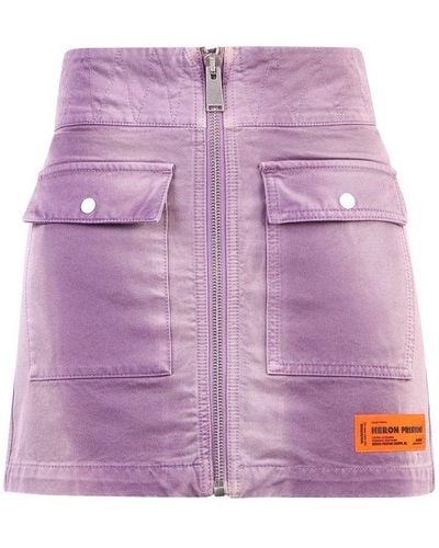 Heron Preston Denim Skirt - Purple