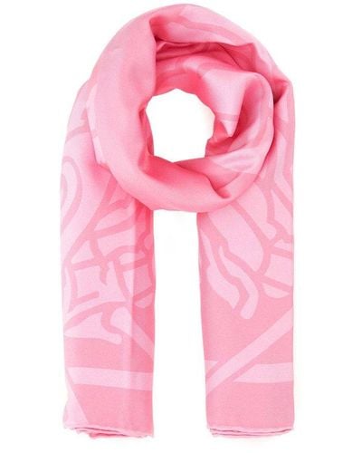 Burberry Printed Silk Foulard - Pink