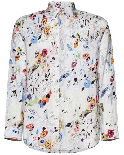 Paul Smith Abstract Graphic Printed Shirt - White
