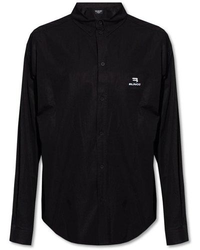 Balenciaga Shirt With Logo - Black