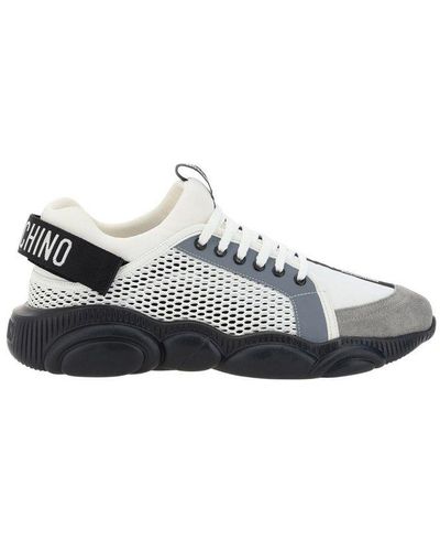 Moschino Panelled Lace-up Sneakers - White