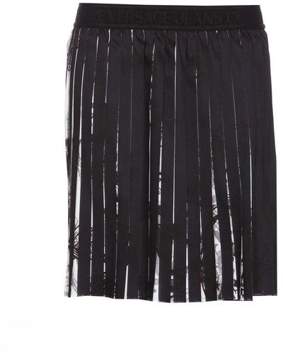 Versace Elasticated Waistband Pleated Mini Skirt - Black