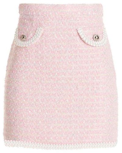 Alessandra Rich Tweed Skirt - Pink