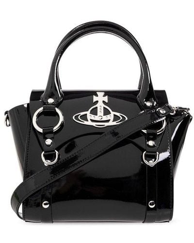 Vivienne Westwood Betty Orb Plaque Small Tote Bag - Black