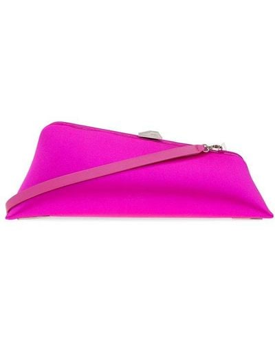 The Attico Long Night Logo Detailed Clutch Bag - Pink