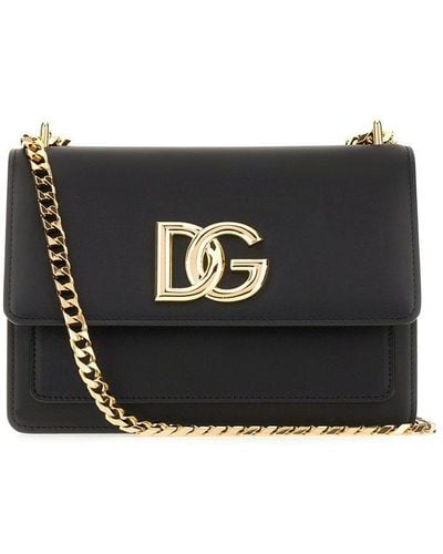 Dolce & Gabbana Dg Logo Plaque Crossbody Bag - Black