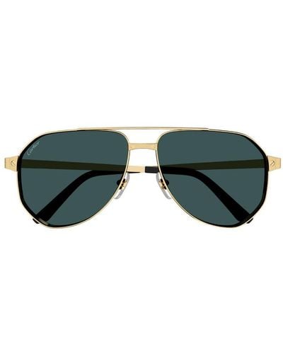 Cartier Pilot Frame Sunglasses - Green