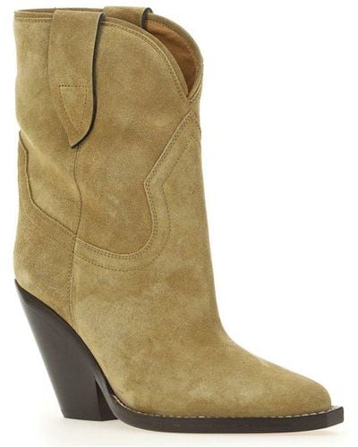 Isabel Marant Pointed Toe Slip-on Boots - Natural
