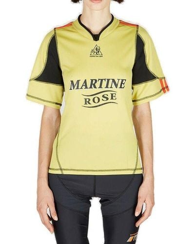 Martine Rose Logo Printed Panelled T-shirt - Yellow