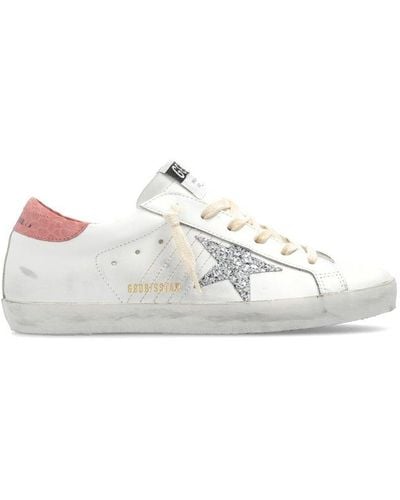 Golden Goose Star Glittered Low-top Trainers - White