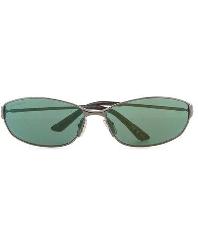Balenciaga Oval Frame Sunglasses - Green