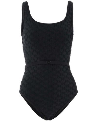 Karl Lagerfeld One-Piece Swimsuit With Logo - Black
