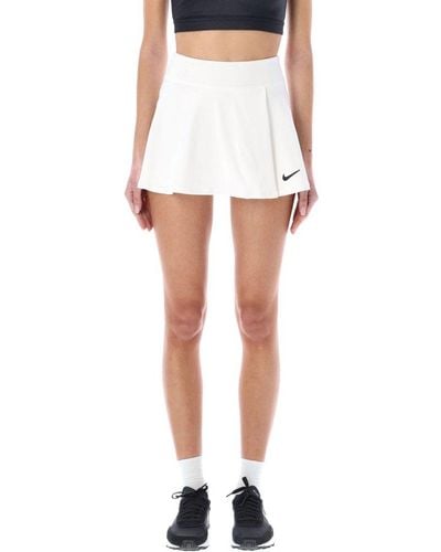 Nike Dri Fit Logo Detailed Tennis Skirt - White