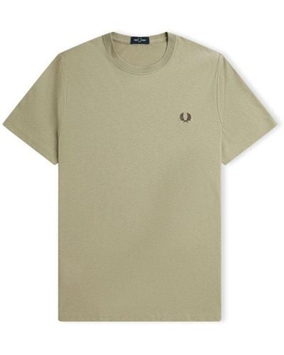 Fred Perry Logo-embroidered Crewneck T-shirt - Green