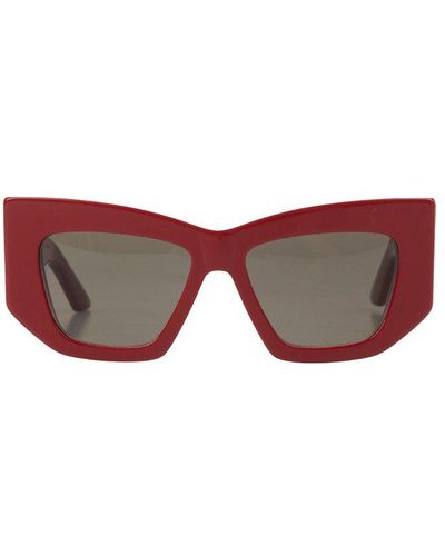 Alexander McQueen Rectangular Frame Sunglasses - Red