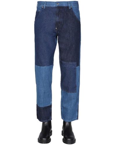Helmut Lang Pieced Tapered Jeans - Blue