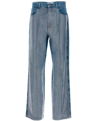 GIUSEPPE DI MORABITO All-over Crystal Wide-leg Jeans - Blue