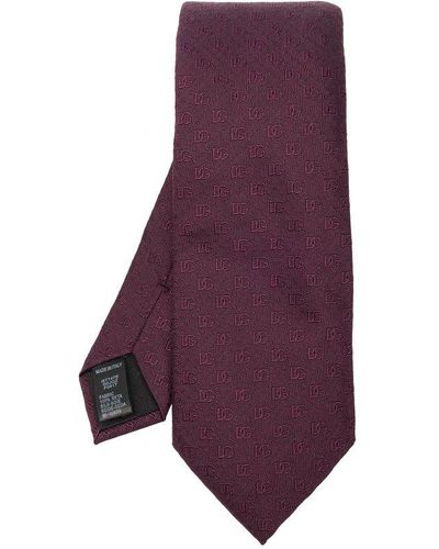 Dolce & Gabbana Purple Polyester Satin Adjustable Women Tied Necktie Tie