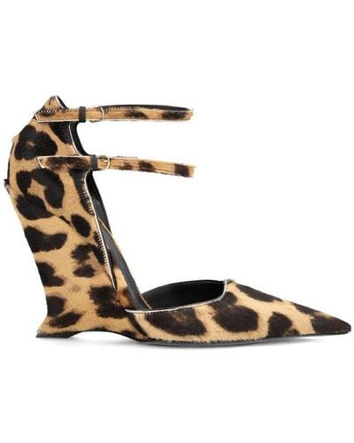 Ferragamo Vidya Leopard-pattern Ankle Strap Court Shoes - Multicolour