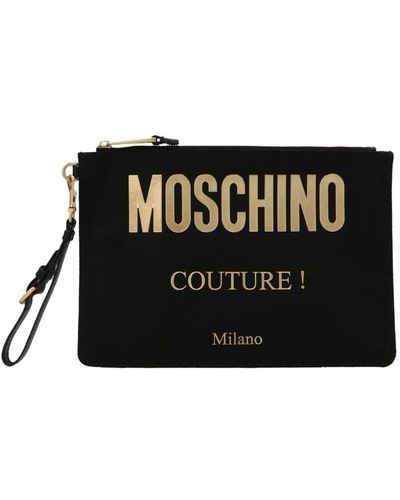 Moschino Couture Logo Clutch Bag - Black