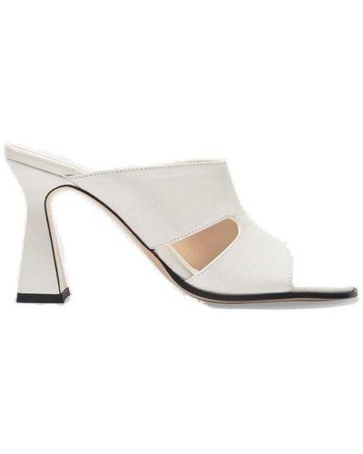 Wandler Cut-out Heeled Mules - White