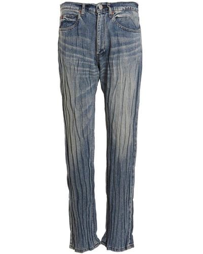 Martine Rose Pleated-effect Jeans - Blue