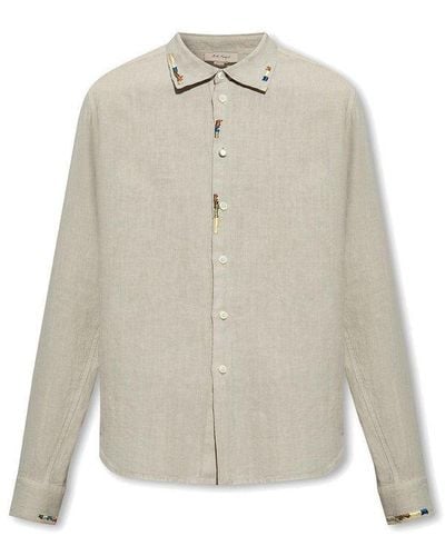 Nick Fouquet Embroidered Collared Button-up Shirt - White