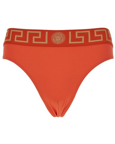 Versace Greca Border Stretched Swim Shorts - Red