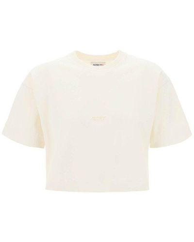 Autry Boxy T-shirt With Debossed Logo - White